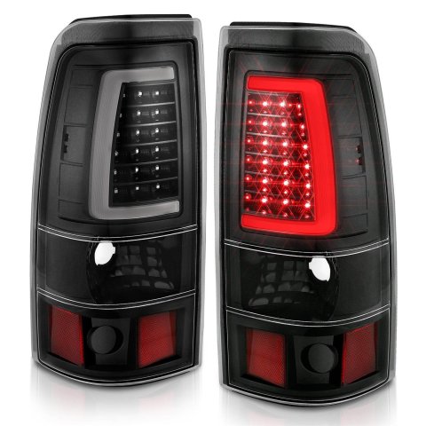 ANZO 2003-2006 Chevy Silverado 1500 LED Taillights Plank Style Black w/Clear Lens