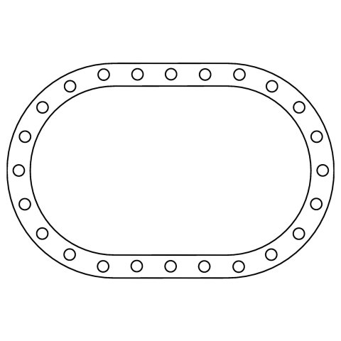 Cometic Fuel Cell .062in Fiber Filler Gasket - 24 Bolt - Oval