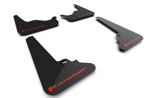 Rally Armor 21-26 Tesla Model S / S Plaid Black UR Mud Flap w/Red Logo