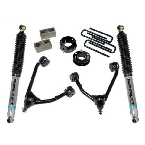 Superlift 14-18 Chevy Silv 1500 4WD 3.5in Lift Kit w/Alum/Steel Control Arms & Bilstein Rear Shocks