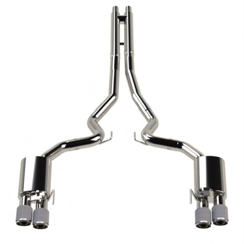 Kooks 18-24 Ford Mustang GT 5.0 3in. Valved Touring Cat-Back Exhaust - Carbon Tips