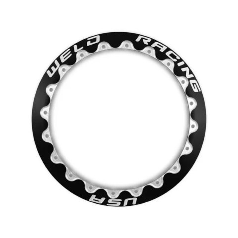 Weld Double Beadlock Ring 15in. / 20-Hole M/T 13.25in. 1 Ring - Black