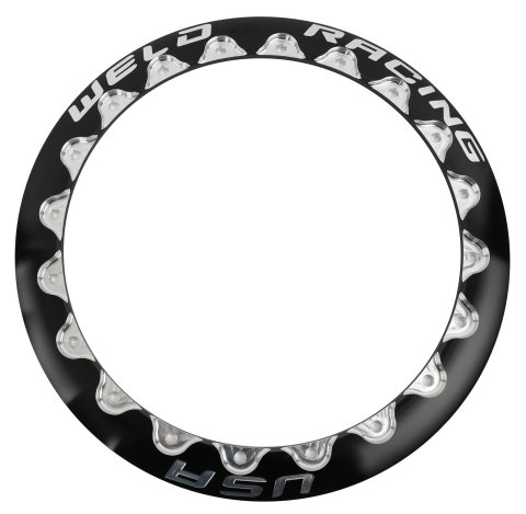 Weld Double Beadlock Ring 15in. / 20-Hole Standard 13.25in. 1 Ring - Black