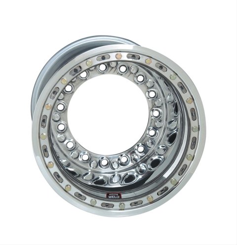 Weld Wide 5 XL Direct MT 15x12 / 5x10.25 BP / 5in. BS Polished Assembly - Mod Beadlock w/6-Dzus Cvr