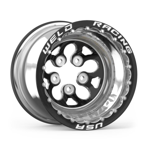Weld Alpha-1 15x12 / 5x4.75 BP / 5in. BS Black Wheel - Black Double Beadlock MT