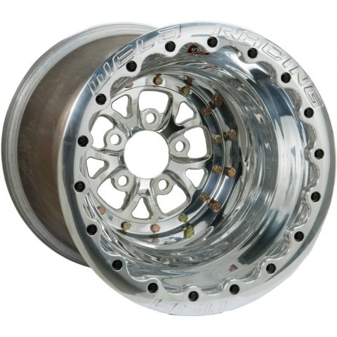Weld V-Series 15x12 / 5x4.75 BP / 6in. BS Polished Wheel - Black Double Beadlock MT