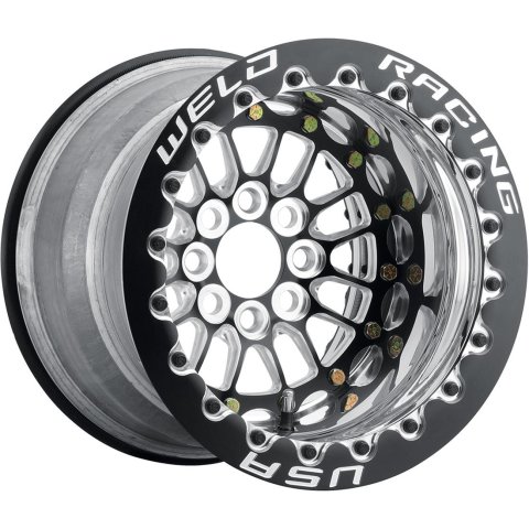 Weld Tuner Import Drag 13x10 / 4x100mm BP / 5in. BS Black Wheel CTR Single Beadlock