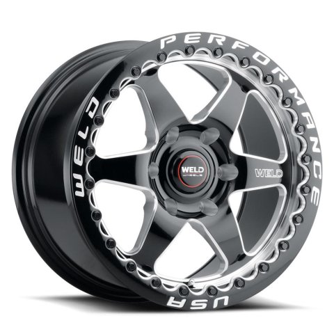 Weld S909 15x10 Ventura 6 Beadlock 6x139.7 ET38 BS7.00 Gloss BLK MIL DIA 106.1