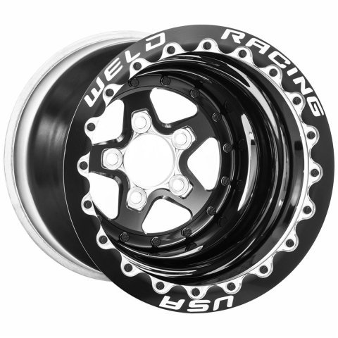 Weld Alumastar 2.0 15x8 / 5x4.5 BP / 3in BS Black Single Bead Lock MT