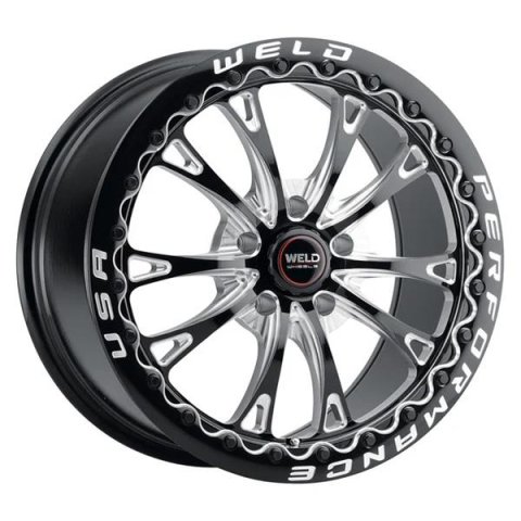 Weld S908 20X10.5 Belmont Drag Beadlock 5X127 ET38 BS7.25 Gloss Black MIL Dia 71.5