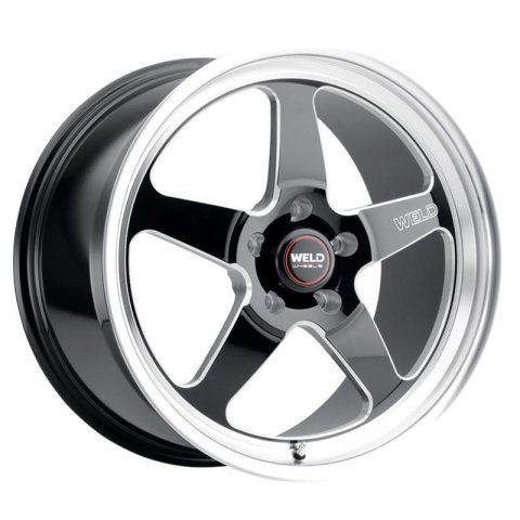 Weld S155 15x10 Ventura Drag 5x120 ET46 BS7.25 Gloss BLK MIL DIA 78.1