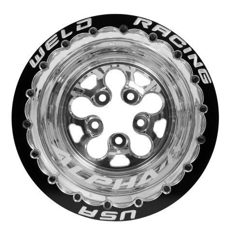 Weld Alpha-1 15x13 / 5x4.75 BP / 3in BS Polished Wheel - Double Beadlock MT