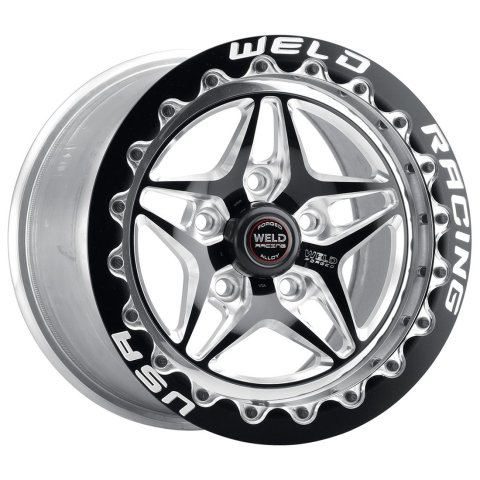 Weld S81 15x10 / 5x120 BP/ 7.5in. BS (51mm Offset) Black Wheel 3.18 ID (Med Pad) - Single Beadlock
