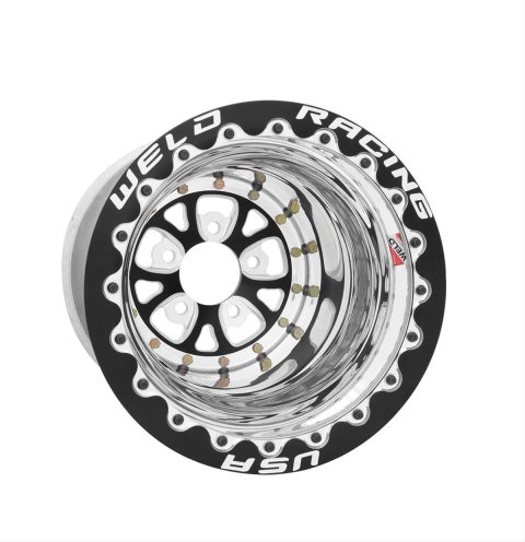 Weld V-Series 15x10 / 5x4.5 BP / 6in. BS Black Wheel - Black Double Beadlock MT