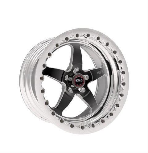 Weld S71 17x12 / 5x4.5 BP / 4.8in. BS Black Wheel (Medium Pad) - Polished Single Beadlock MT