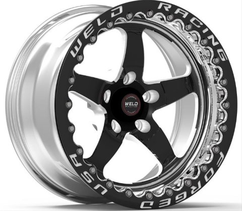 Weld S71 15x14.33 / 5x4.5 BP / 4.5in. BS Black Wheel (Low Pad) - Black Single Beadlock MT