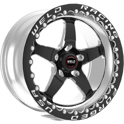 Weld S71 15x10.33 / 5x4.5 BP / 5.5in. BS Black Wheel (Medium Pad) - Black Single Beadlock MT