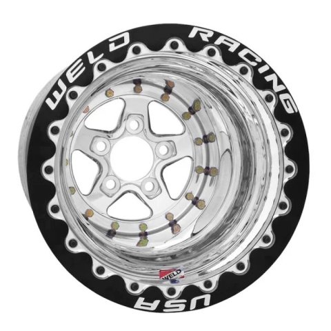 Weld Alumastar 2.0 15x16 / 5x4.5 BP / 4in. BS Polished Wheel - Polished Double Beadlock MT
