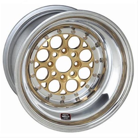 Weld Magnum Import 15x8 / 5x100mm BP / 4in. BS Gold Wheel - Non-Beadlock