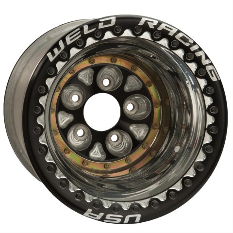 Weld Magnum Pro 16x16 / 5x5 BP / 4in. BS Black/Polished Wheel - Ultralite Black Double Beadlock