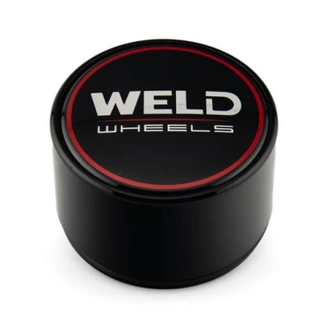 Weld 3.3in Alum O-Ring Cap 1.63in tall Gloss BLK/Gloss BLK Lens/CHR logo