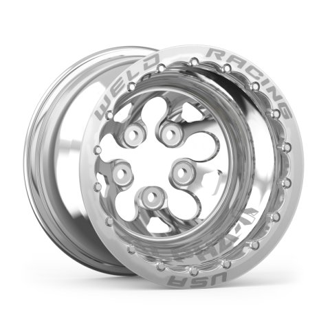 Weld Alpha-1 15x14 / 5x4.75 BP / 4in. BS Wheel - Polished DBL MT