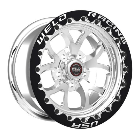 Weld S76 15x11 / 5x115 BP / 6.5 BS (Medium Pad) Polished Wheel Black SBL MT