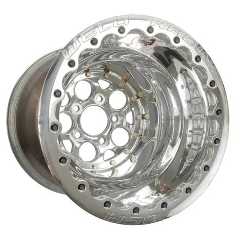 Weld Magnum 2.0 15x15 / 5X4.75 BP / 4in BS Polished Wheel - Polished Single Beadlock MT