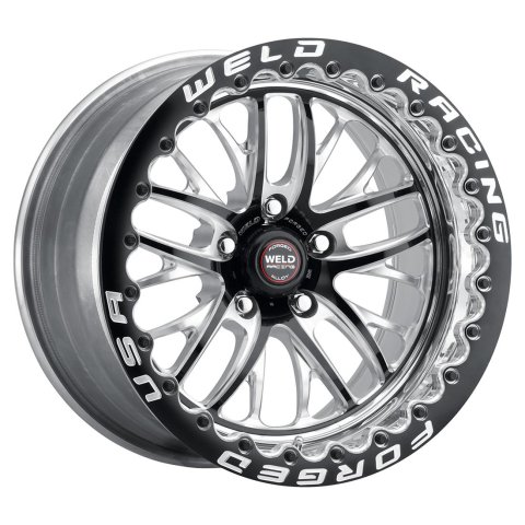 Weld S82 15x10 5x114.3 BP 7.5 BS 51 ET Black 3.18 ID Medium Pad Single Beadlock Wheel