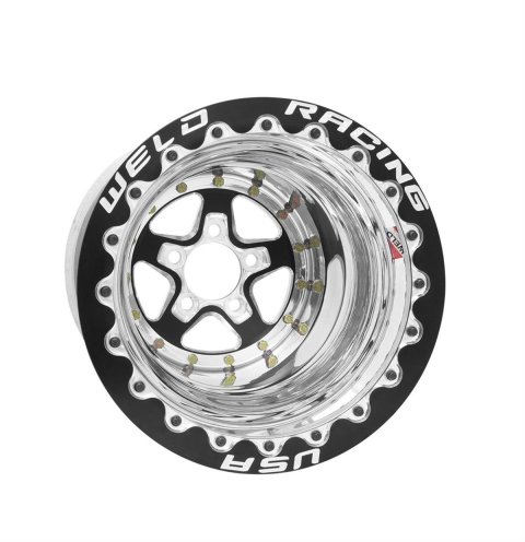 Weld Alumastar Polished 15x10 / 5x4.75 / 6in BS Black SBL MT