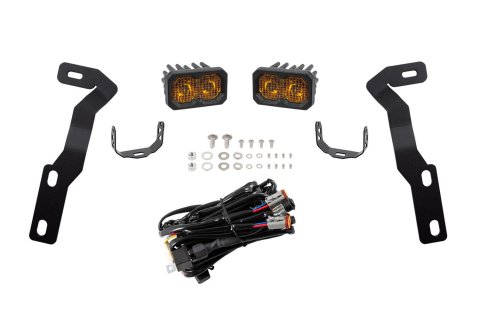 Diode Dynamics 16-21 Toyota Tacoma Stage Series 2in LED Ditch Light Kit - Yellow Pro Combo