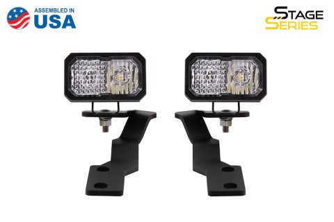 Diode Dynamics 16-21 Toyota Tacoma Stage Series 2in LED Ditch Light Kit - Pro White Combo