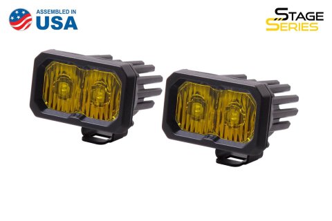 Diode Dynamics Stage Series 2 In LED Pod Sport - Yellow Driving Standard ABL (Pair)