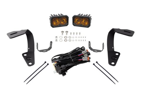 Diode Dynamics 10-21 Toyota 4Runner Stage Series 2in LED Ditch Light Kit - Sport Yellow Combo