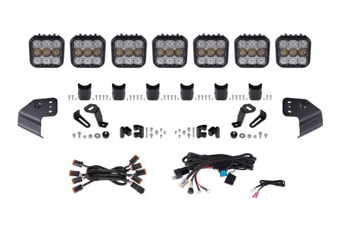 Diode Dynamics Bronco SS5 Pro CrossLink Windshield - White Combo Lightbar Kit