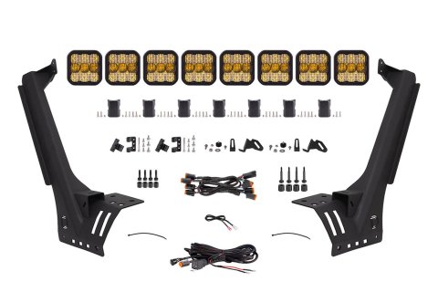 Diode Dynamics Jeep JL SS5 Sport CrossLink Windshield - Yellow Combo Lightbar Kit
