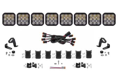 Diode Dynamics SS5 Sport Universal CrossLink 8-Pod Lightbar - White Driving