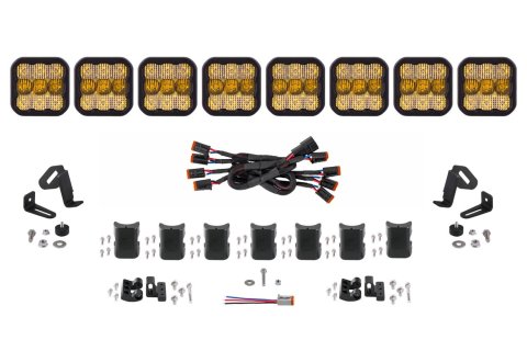 Diode Dynamics SS5 Sport Universal CrossLink 8-Pod Lightbar - Yellow Combo