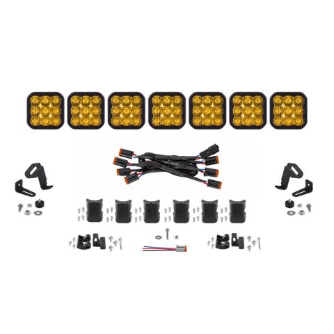 Diode Dynamics SS5 Sport Universal CrossLink 7-Pod Lightbar - Yellow Driving