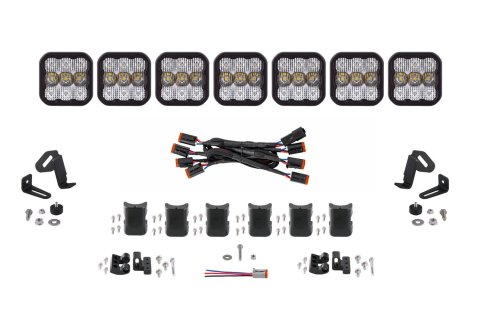 Diode Dynamics SS5 Sport Universal CrossLink 7-Pod Lightbar - White Combo