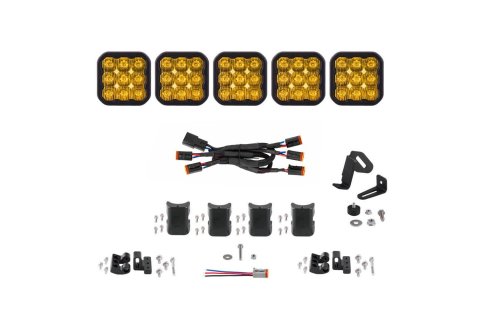 Diode Dynamics SS5 Sport Universal CrossLink 5-Pod Lightbar - Yellow Driving