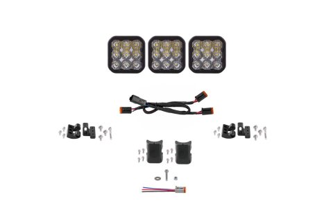 Diode Dynamics SS5 Sport Universal CrossLink 3-Pod Lightbar - White Driving