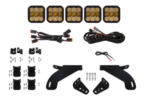Diode Dynamics 21-22 Ford F-150 SS5 Grille CrossLink Lightbar Kit- Sport Yellow Combo
