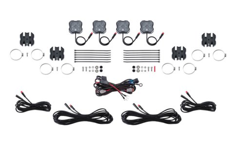 Diode Dynamics Stage Series SXS Rock Light Installer Kit RGBW M8 (4-pack)