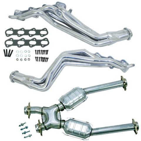 BBK 99-04 Ford Mustang Cobra/Mach1 1-5/8 Long Tube Header w/High Flow Catted X-Pipe (Silver Ceramic)