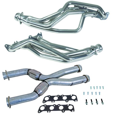 BBK 86-04 Ford Mustang Coyote Swap 1-3/4in Headers w/High Flow Catted X-Pipe (Silver Ceramic)