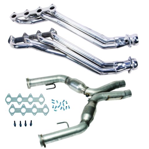 BBK 05-10 Ford Mustang GT 1 5/8 Long Tube Headers w/High Flow Catted X-Pipe (Silver Ceramic)