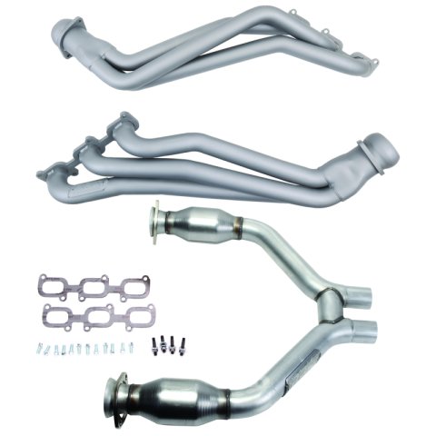 BBK 15-17 Ford Mustang V6 1-3/4 Long Tube Headers w/High Flow Catted H Pipe (Ti Ceramic)