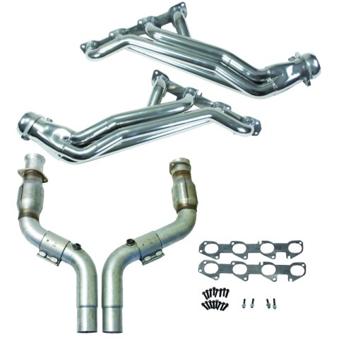 BBK 05-24 Dodge 6.1L/6.2L/6.4L Hemi 1-7/8in Headers w/High Flow Catted Mid Pipe (Silver Ceramic)
