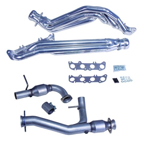 BBK 11-14 Ford F150 Coyote 5.0L 1-3/4in Long Tube Headers w/High Flow Catted Y-Pipe (Silver Ceramic)